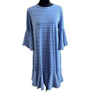 Lularoe Maurine dress in size medium blue striped dress
